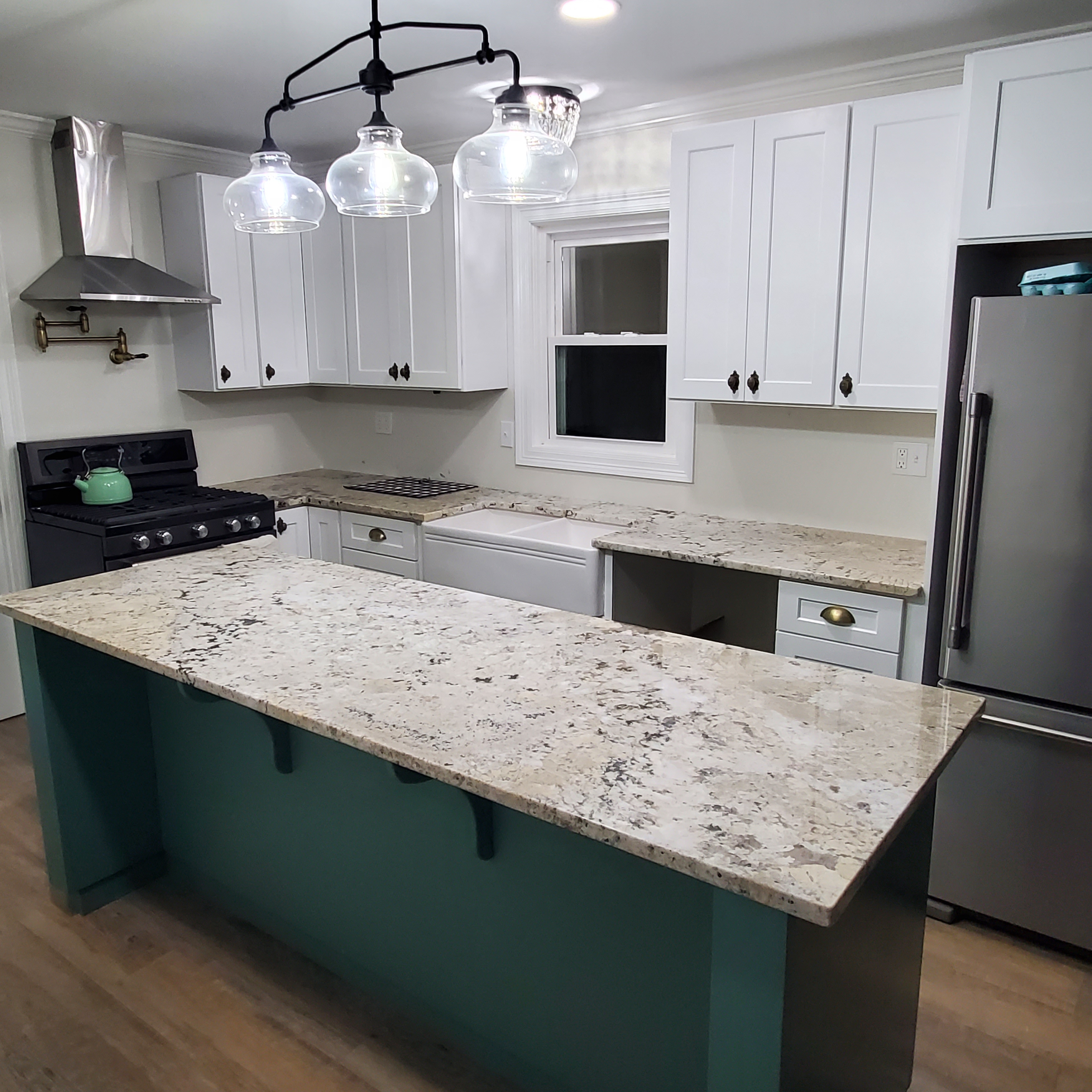 White shaker kitchen cabinet installation by M Hope Carpentry